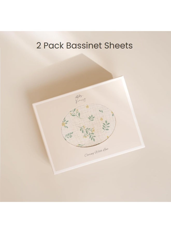 Bukela Muslin Changing Pad Cover for Baby Girls Boys, 100% Cotton Fitted Diaper Chang Table Covers, Soft Breathable Changing Pad Sheets, 2 Pack (Leafy,Green) - Image 3